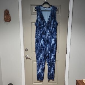 Old Navy Navy Tie-Dye Jumpsuit